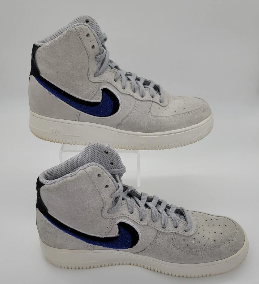 Nike Air Force 1 High LV8 Chenille Swoosh Wolf Grey 806403-015 Shoes Mens  Sz 10