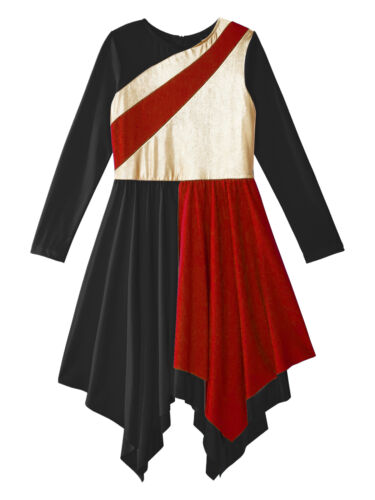 Girls Full Spirit Sleeveless Dance Dress Liturgical Worship Robe Praise Skirt - Picture 127 of 165