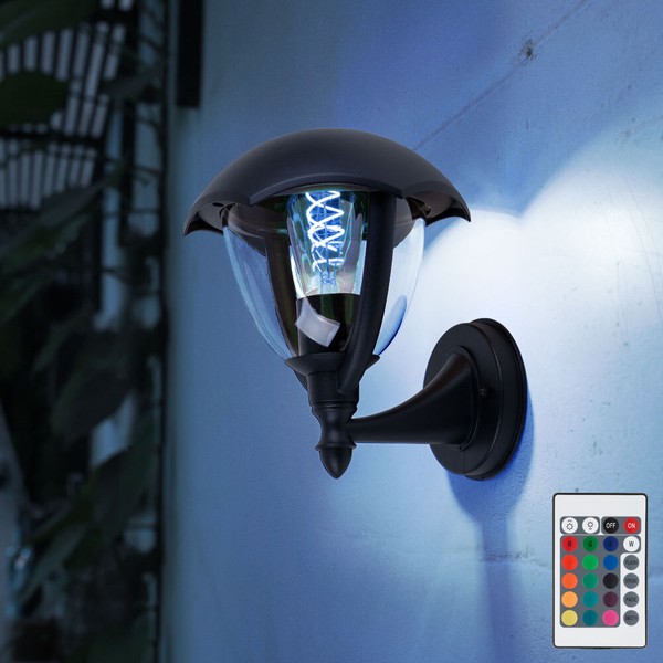 Wandleuchte Wandlampe Gartenlampe Fassade Alu Glas Fernbedienung Dimmer Rgb Led-image