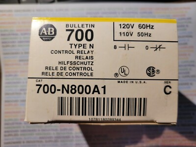 (D1205C)   A-B Allen Bradley 700-N800A1 Industrial Control Relay