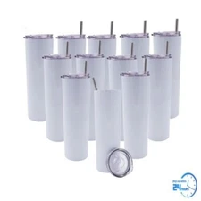 Clearance 10pc 20oz Skinny Tumblers Stainless Steel Insulated Bottles Travel Cup