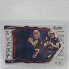 2022 Panini Absolute Football Bailey Zappe&Mac Jones Team Tandem Dual Patch /99