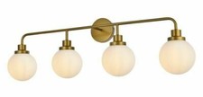Wall Sconce Glass Shades Brass Bathroom Vanity Dining Room Light Fixture 37