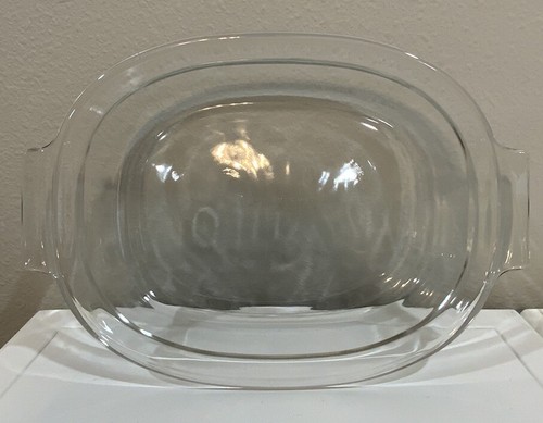 Vtg Blue Black Pyrex Portables 2.5 QT Glass Roaster Dish #702 Lid Carry Bag - Picture 11 of 16