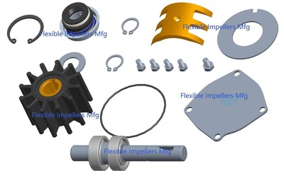 Major Repair Kit with shaft Fits Sherwood Pump P1016 Cummins Diesel QSD 2.0 2.8