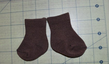 BROWN KNIT SOCKS FIT 18" GIRL DOLLS 3 INCHES LONG NEW GENERIC