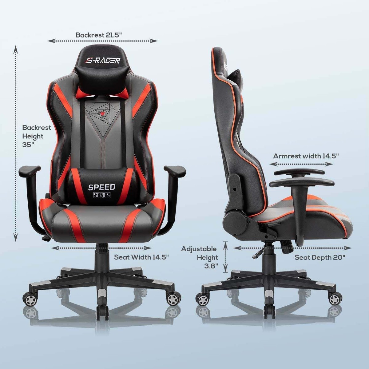 Homall Gaming Chair Racing Office Chair High Back PU Leather
