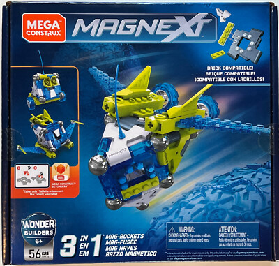 *BRAND NEW* Mega Construx Magnext 3-in-1 Mag-Rockets Building Bloks Toy 6+  56pcs