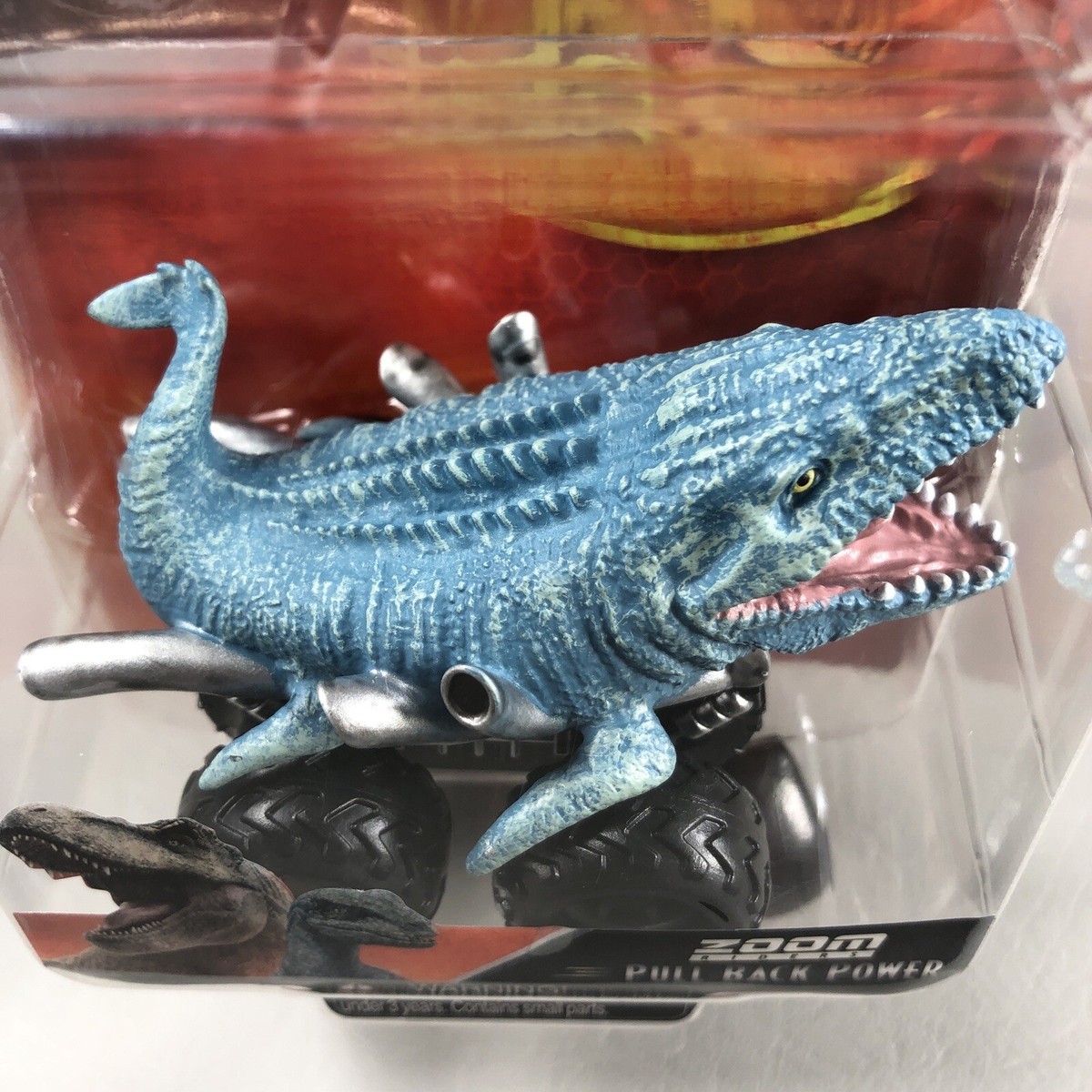 Jurassic World MOSASAURUS Zoom Riders Pull Back Power 1:64 Scale