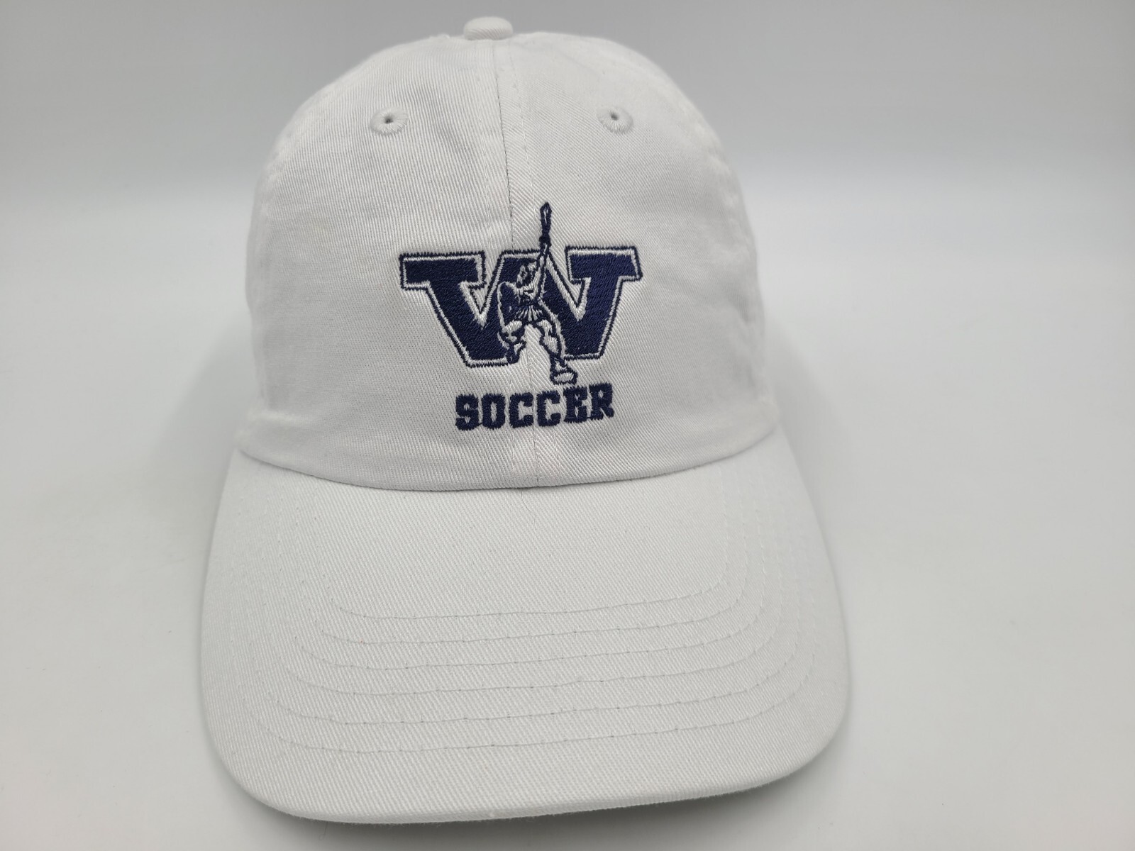 W Logo Warriors Soccer Strapback Adjustable Hat Cap High School Men Women White