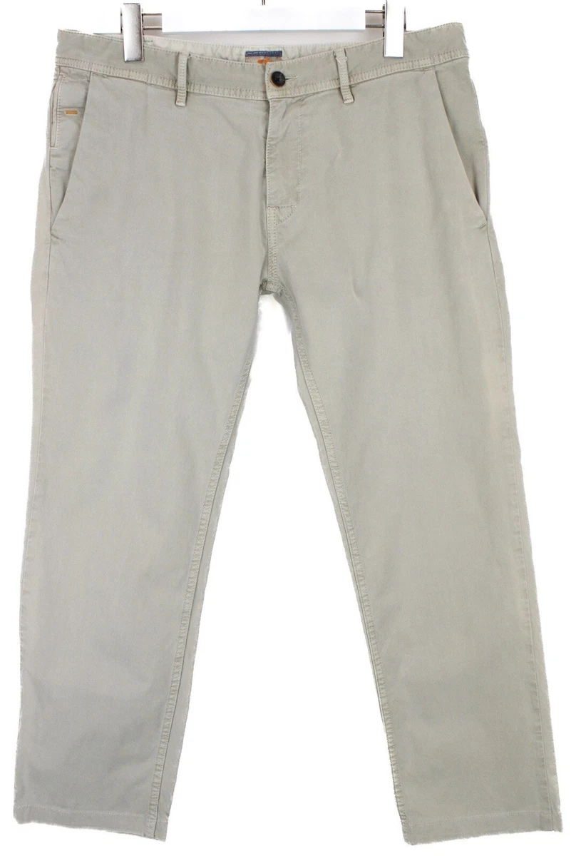 Pantalon Décontracté Homme Hugo Boss Stanino15-W Blanc Stretch - Taille 28/32/34, Neuf Avec étiquettes