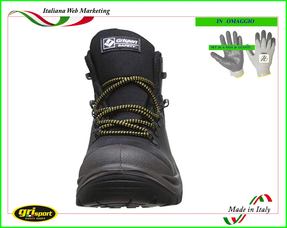 SCARPE ANTINFORTUNISTICA GRISPORT 703 CORTINA S3 + GUANTI LAVORO - Immagine 3 di 4