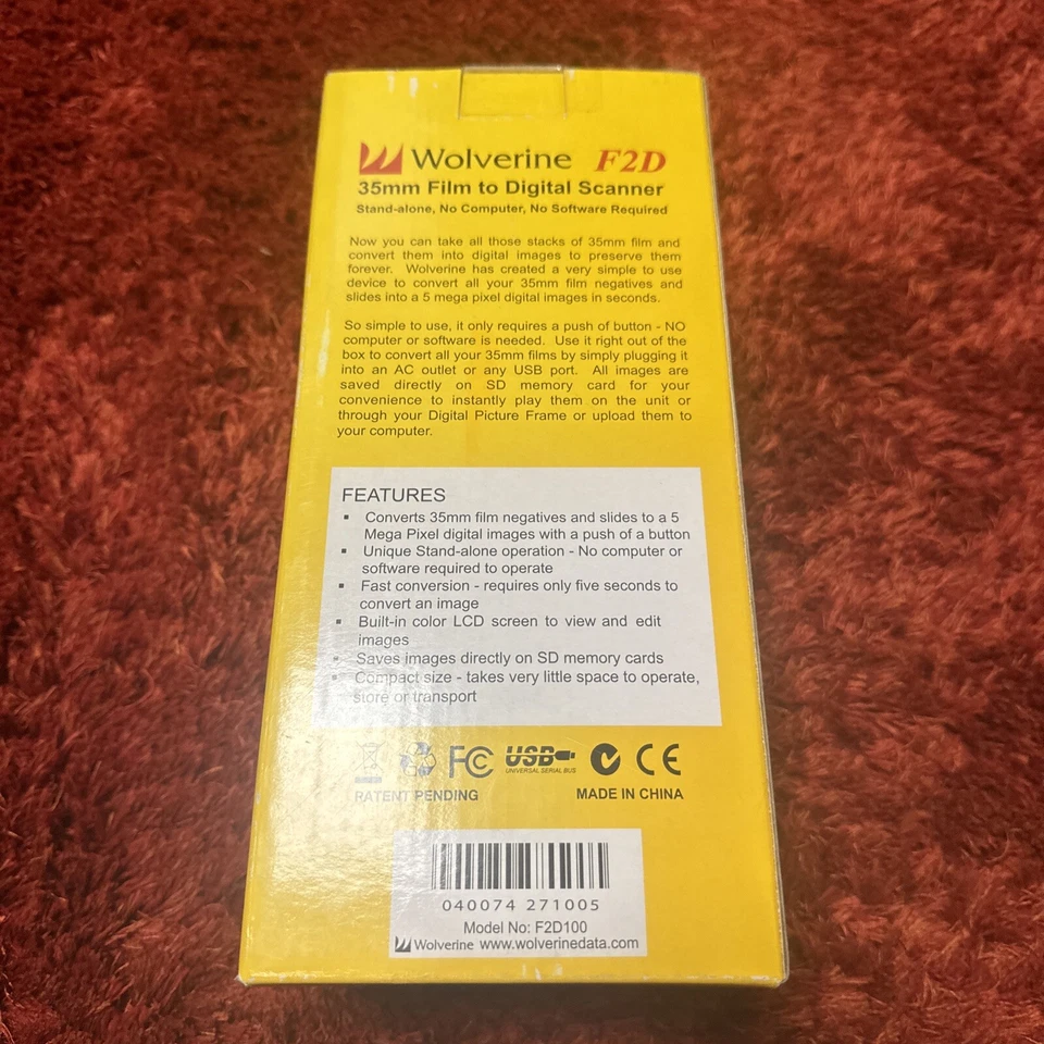 Wolverine F2D 35mm Film to Digital Converter Scanner NEW - w/ 1GB SD Card - Image 4 of 4