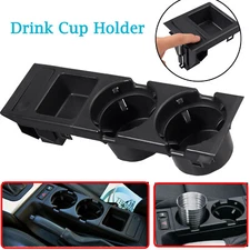 For BMW E46 3 Series Black Front Center Console Drink Cup Holder Set 51168217957