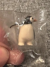 Vintage Hagen Renaker Baby Penguin Miniature Ceramic Figurine, Arm Extended, 1”