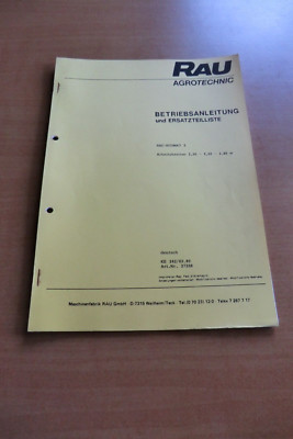 Rau ECOMAT 2 Arbeitsbreiten 2,20-2,80m Betriebsanleitung Ersatzteilliste 1989