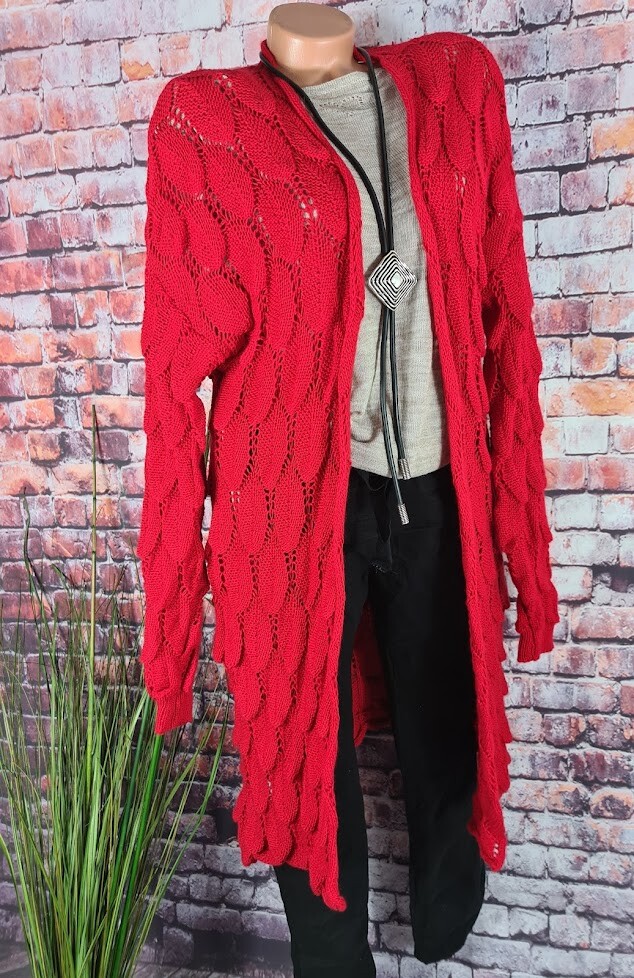 Strick Cardigan Lange Strickjacke Rot Lange Strickjacke CARDIGAN