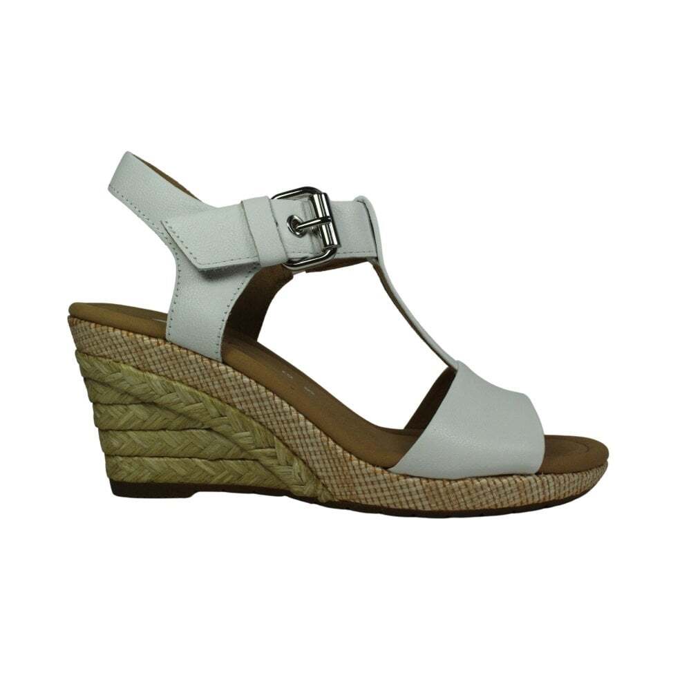 Gabor Karen White Women's Wedge Sandals UK - Main Image