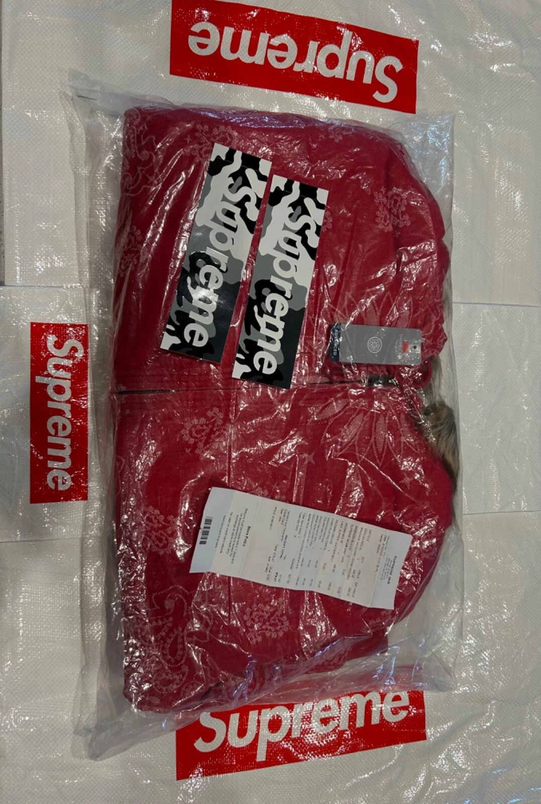 Veste de travail à capuche XL Supreme Bandana denim jacquard
