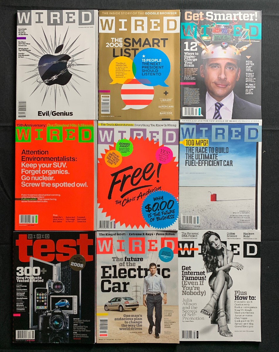 2008 Wired Magazine Lot Of 9 - Steve Carell, Julia Allison
