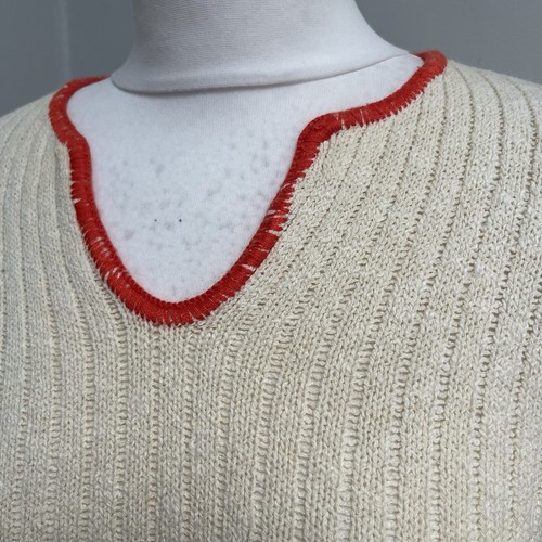 Vintage Mary Quant Designs For London Pride Knit Jumper Cream Orange (8-10) - Picture 6 of 10