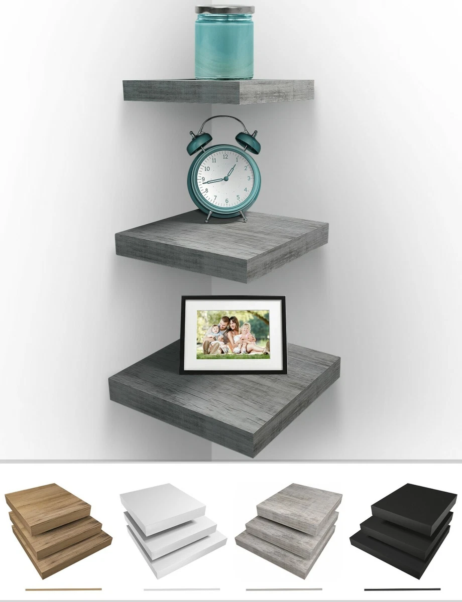 Sorbus Wall Mount Corner Shelves Square Hanging Decor Wall