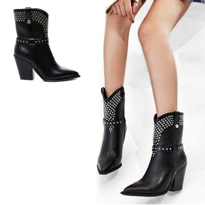 SCARPE donna STIVALI Stivaletti Camperos Texani Tacchi Tronchetti Borchie  D50 | eBay