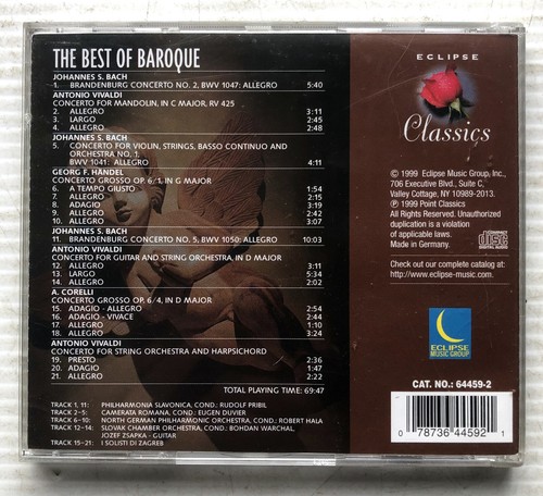 Baroque The Best of Baroque (CD, 1999) 21 Track Album LIKE NEW! - Picture 4 of 4