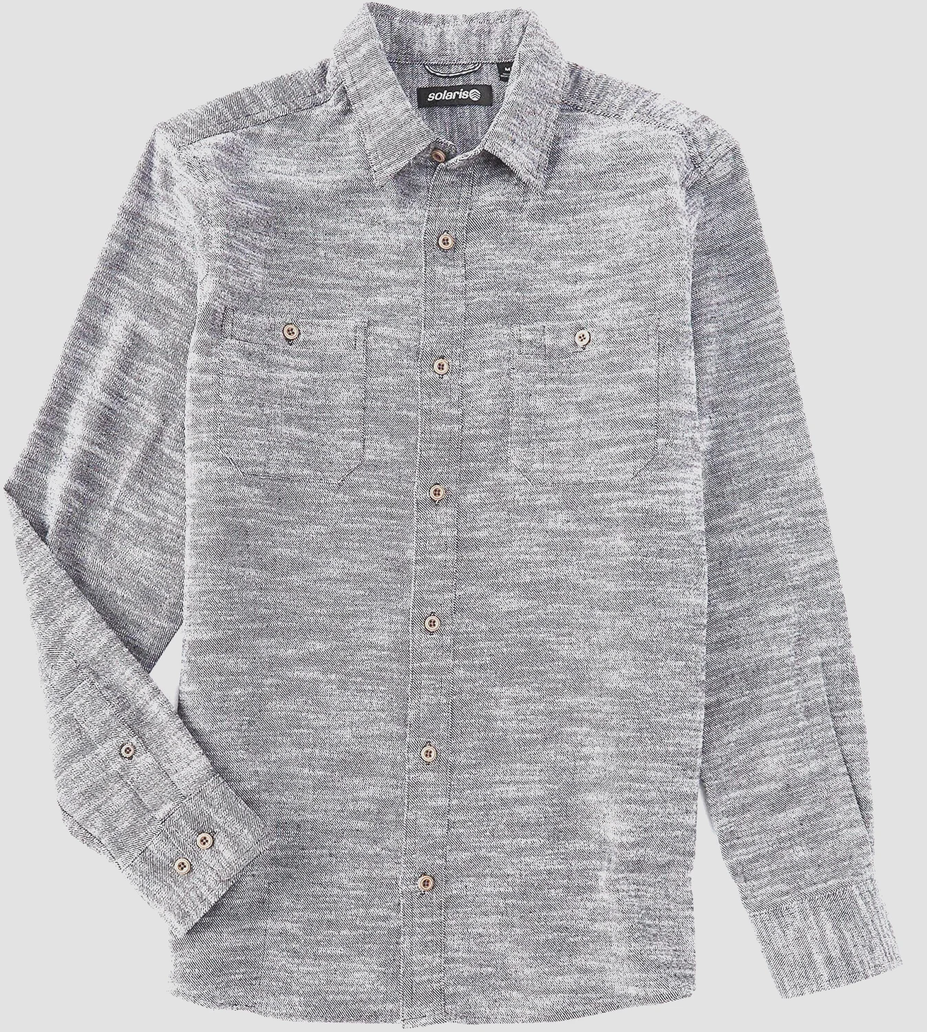 Solaris Outdoors Men's SZ 2XL-Big LS Cotton Twill NEP 2-Pocket Button up Shirt