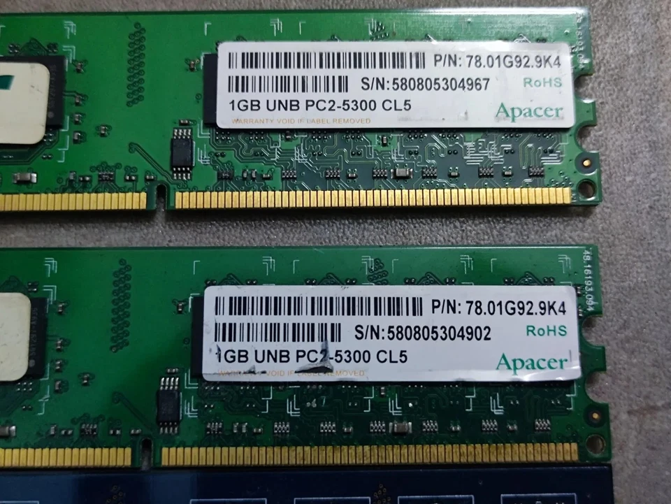 Apacer 1GB UNB PC2-5300 CL5 667 MHz Desktop Memory RAM Good Works Condition 1pc - Image 3 of 3