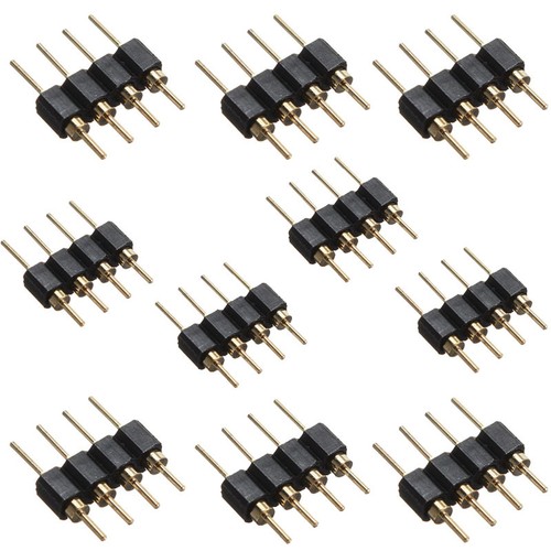 10x 4Pin Male Plug Adapter Connector For RGB 3528 5050 Led Strip Lights