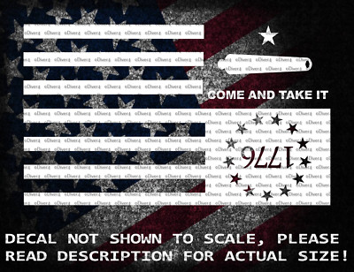 Cannon and Star Come And Take It in Inverted 1776 Circle Of Stars Flag Decal