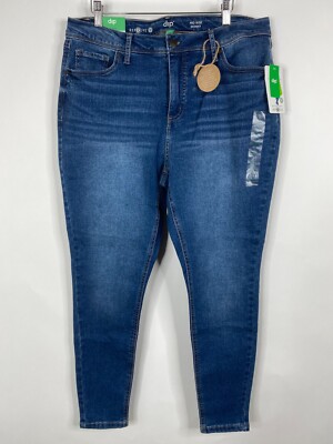 Dip Jeans Womens 20W Blue Denim Mid Rise Skinny Repreve Slimming Stretch NWT