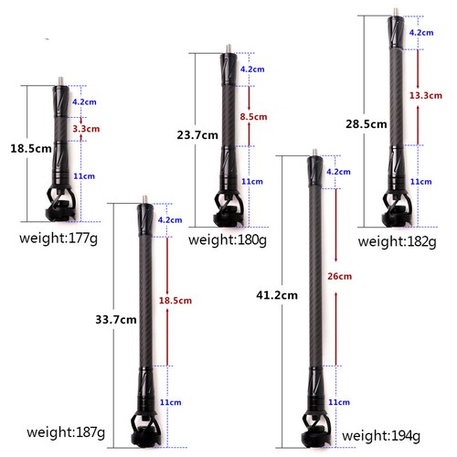 6" 8" 10" 12" 15" Bow Carbon Stabilizer Balance Bar Rod Weight Archery Damper - Picture 6 of 11