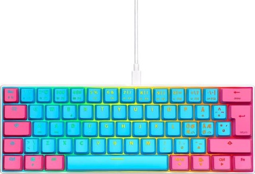 NOS C-450 Mini Pro RGB Mechanical Gaming Keyboard - Lollipop White - 第 2/9 張圖片