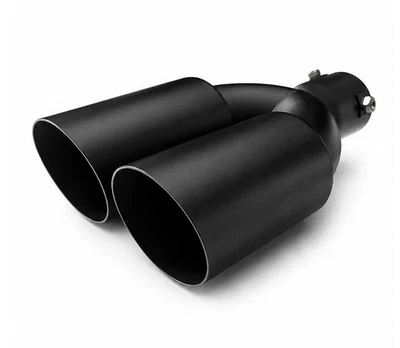 Auspuffblende Endrohr 2x 90mm Negro Acero Inoxidable Para AUDI Q1 Q2 Q3 Q5 Q7 Q8 - Imagen 1 de 4