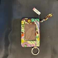 Vera Bradley Evening Garden Floral Zip ID Case NWT