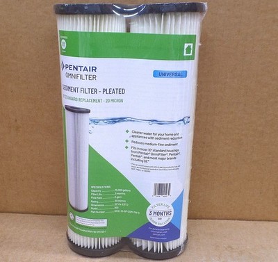 OMNIFILTER WHC-10-SP-20M-TW-3 10'' WHOLE HOME PLEATED SEDIMENT WATER FILTER 2PACK