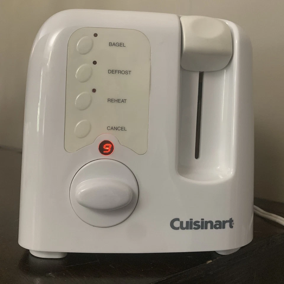Tostadora de pan/bagel de 2 rebanadas de Cuisinart, modelo blanco CPT 120 Foto 3 de 4