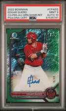 2022 Bowman Chrome Edgar Quero Prospect Auto Green Shimmer /99 PSA 9 Auto PSA 10