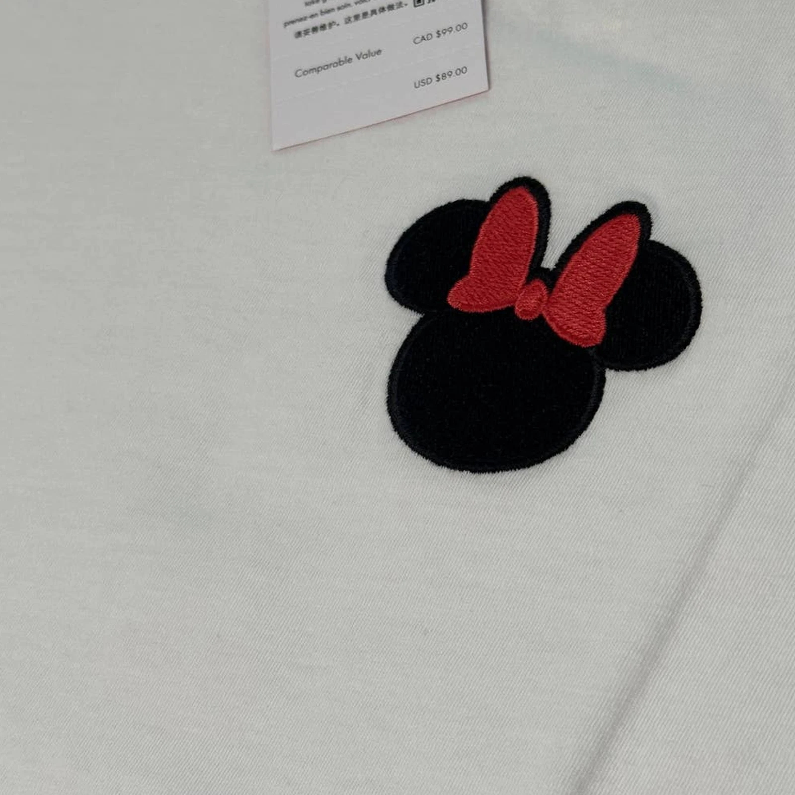 T shirt Kate Spade manica corta Minnie Patch Medium in bianco fresco