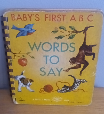 Children's Book A B C's Baby's First A B C Words To Say Board Book Vintage 1960