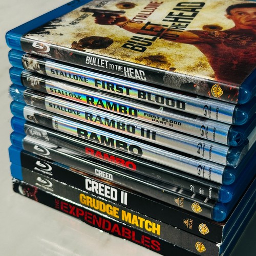 Sylvester Stallone   Blu-ray Lot of 10 - Rambo -Creed - Grudge - Expendables