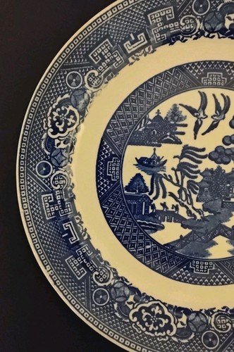 Vintage Blue Willow 8" Plate H. Laughlin - Picture 4 of 6