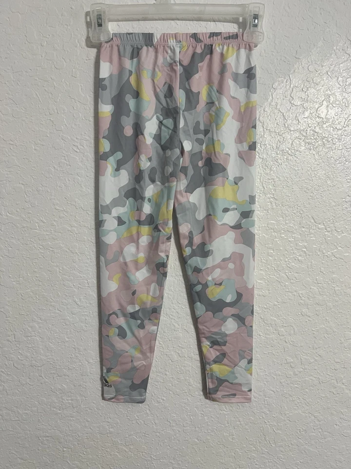 Adidas Niñas Leggings Talla 6X Estampado Camuflaje Material Suave Sedoso Logo #317 Nuevo sin Etiquetas Foto 3 de 4