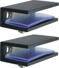 Alise Glass Shelf Brackets 2Pcs, Adjustable Shower Rectangle, Black 