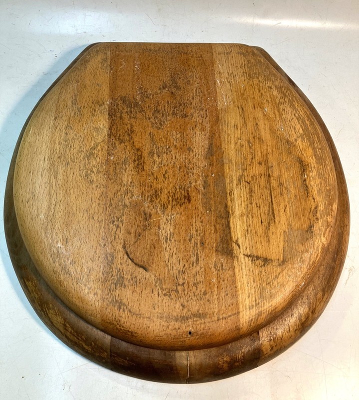 Vintage Wood Toilet Seat No Hinges