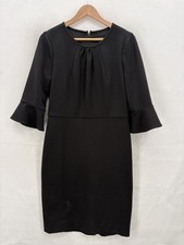 J.Crew Dress Womens 8 Black Bell Sleeve Knit Sheath Lined Work Ponte Cocktail