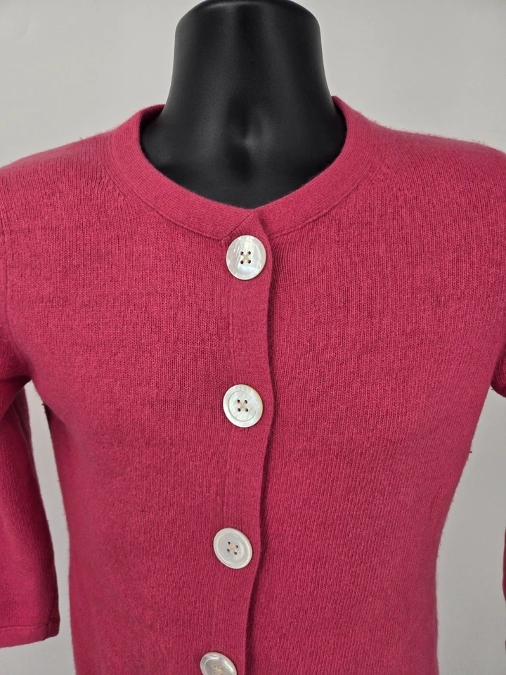 Suéter Banana Republic Pequeño Rojo Rosa Lana Mezcla de Pelo de Conejo Cárdigan para Mujer Foto 2 de 4