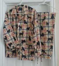 Nick and Nora VERY RARE EUC Drk Tag Vintage Plaid Dogs With Milk Bones 100%...